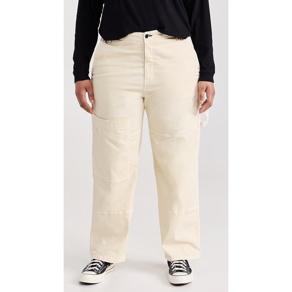 ASKK NY Carpenter Jeans Cream Cargo Casual Mid-Rise Straight Leg Size 30 - Picture 1 of 14